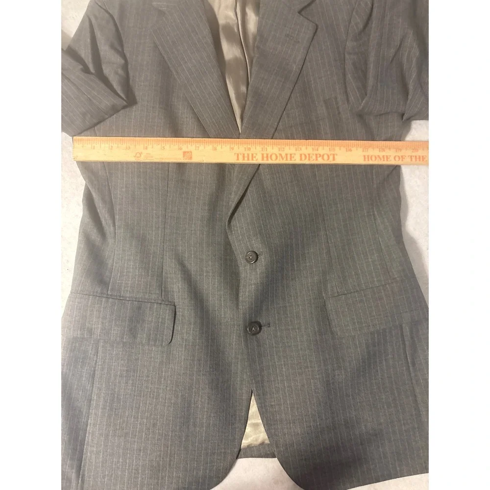 Polo University Ralph Lauren Blazer Mens‎ Grey Pinstripe SZ 37R Pant31x30
